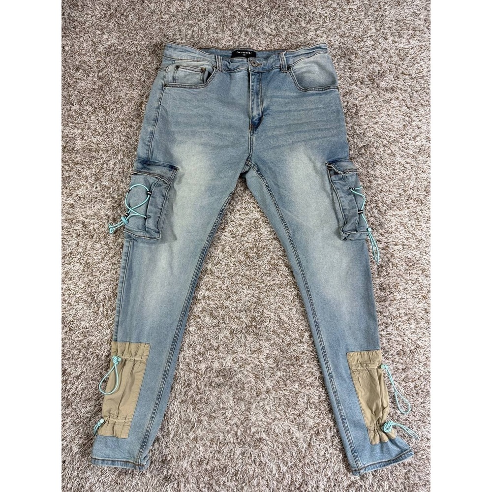 Serenede Cyber Cloud Cargo Blue Jeans Men's Size 38